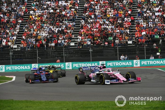 Sergio Perez, Racing Point RP19, Pierre Gasly, Toro Rosso STR14, y Daniel Ricciardo, Renault R.S.19