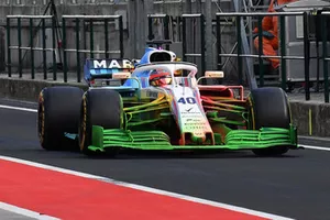 Robert Kubica, Williams FW41, avec de la peinture aéro flow-viz sur la voiture