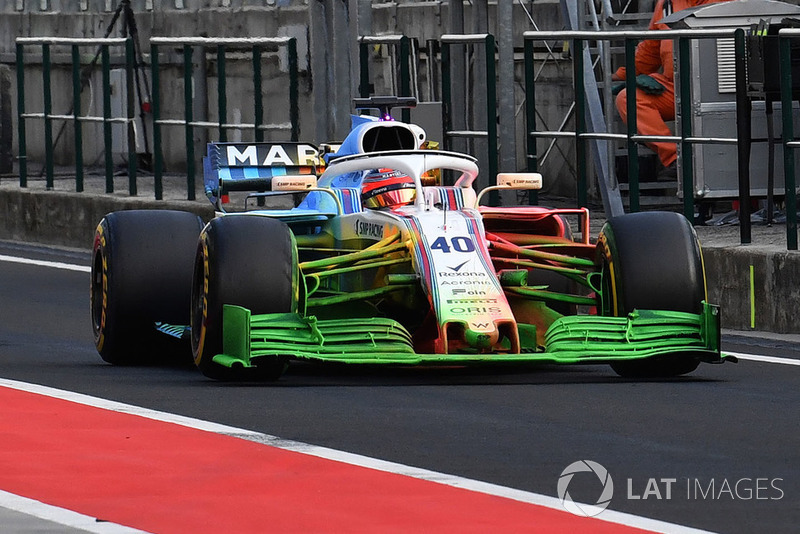 Robert Kubica, Williams FW41, avec de la peinture aéro flow-viz sur la voiture