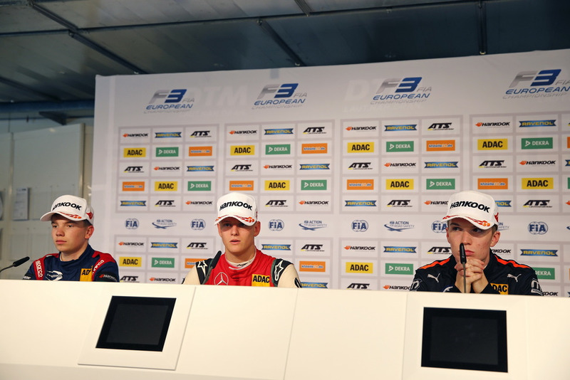 Conférence de presse, Robert Shwartzman, PREMA Theodore Racing Dallara F317 - Mercedes-Benz, Mick Schumacher, PREMA Theodore Racing Dallara F317 - Mercedes-Benz, Dan Ticktum, Motopark Dallara F317 - Volkswagen