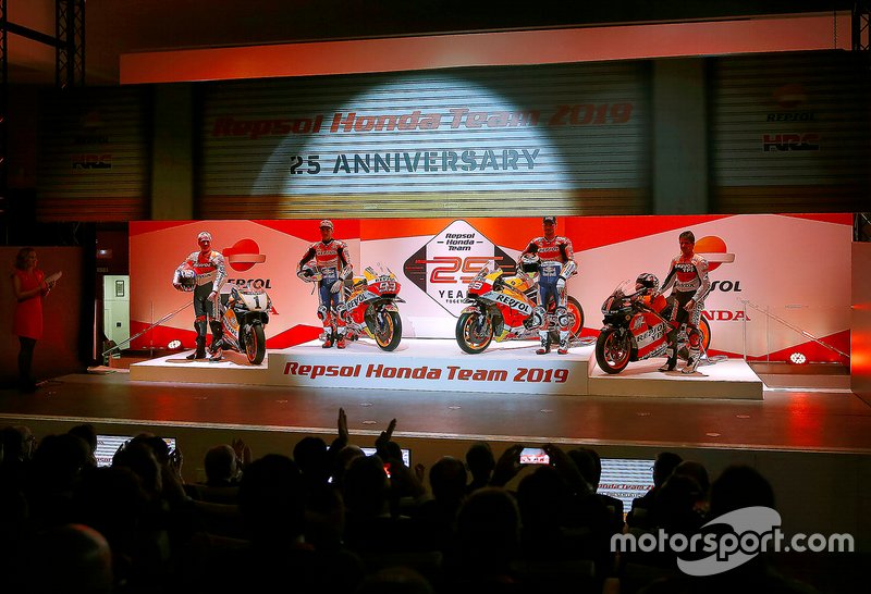 Mick Doohan, Alex Criville, Marc Márquez and Jorge Lorenzo, Repsol Honda Team
