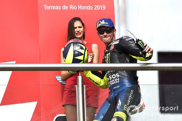 Podio: segundo puesto Valentino Rossi, Yamaha Factory Racing