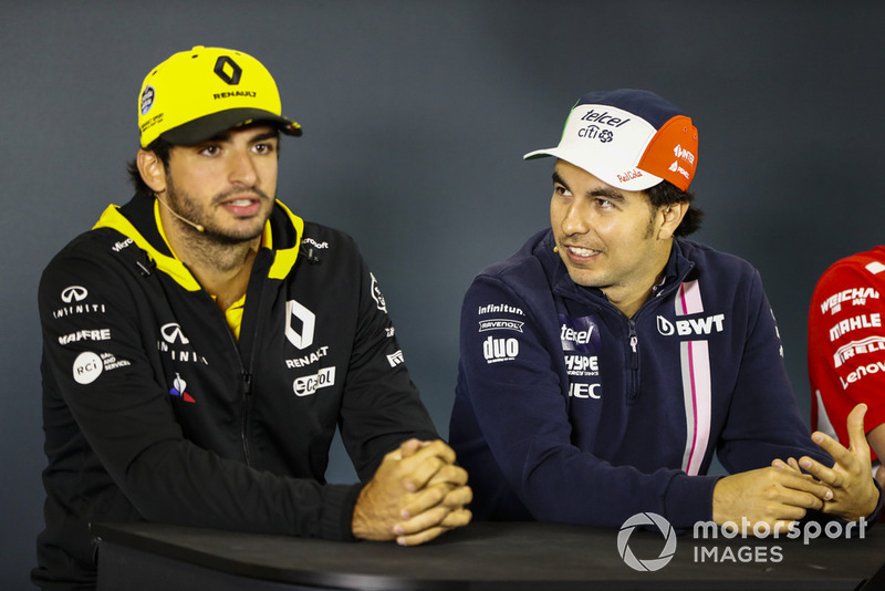 Sergio Perez, Force India, Carlos Sainz Jr., Renault Sport F1 Team