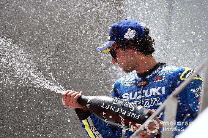 Podio: segundo clasificado Alex Rins, Team Suzuki MotoGP