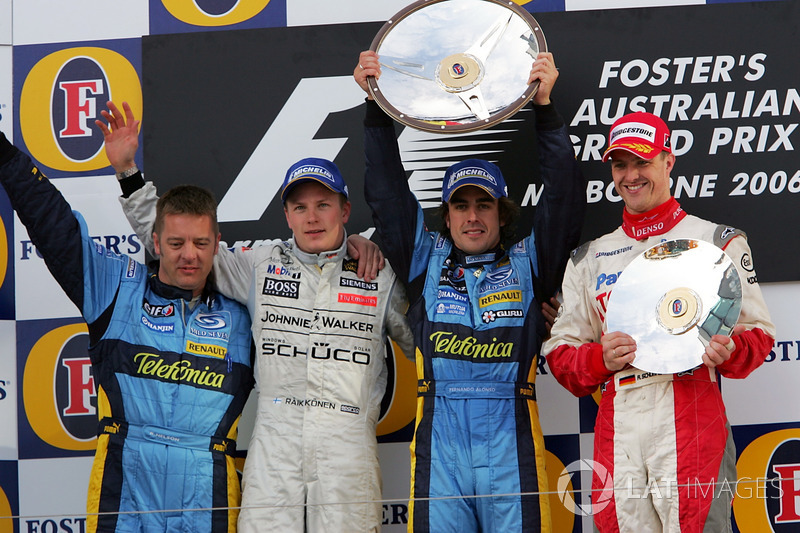 2006. Подіум: 1. Фернандо Алонсо, Renault. 2. Кімі Райкконен, McLaren Mercedes. 3. Ральф Шумахер, Toyota