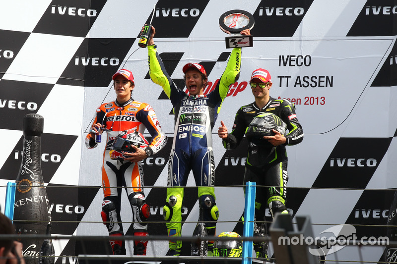 Podium: 1. Valentino Rossi, Yamaha; 2. Marc Marquez, Honda; 3. Cal Crutchlow, Yamaha