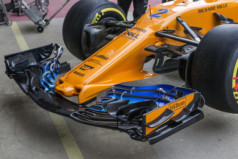 McLaren MCL33 detalle de la nariz y el ala frontal