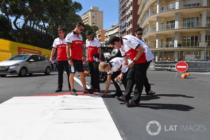 Marcus Ericsson, Sauber lors de la reconnaissance de piste