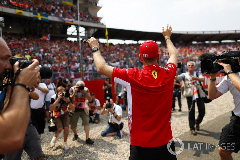 Sebastian Vettel, Ferrari, in the drivers parade