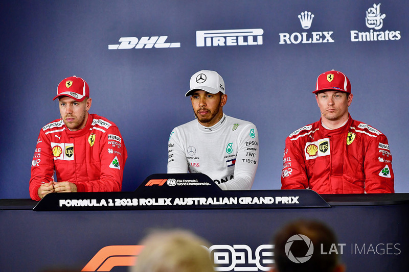 Conferencia de prensa: Sebastian Vettel, Ferrari, Lewis Hamilton, Mercedes-AMG F1 y Kimi Raikkonen, Ferrari