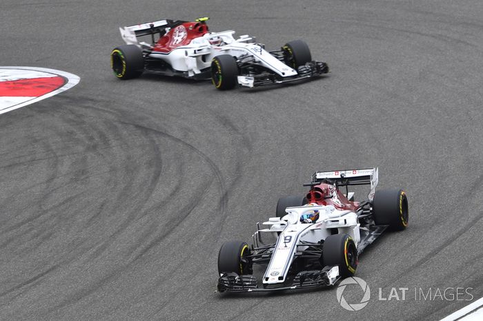 Marcus Ericsson, Sauber C37 and Charles Leclerc, Sauber C37