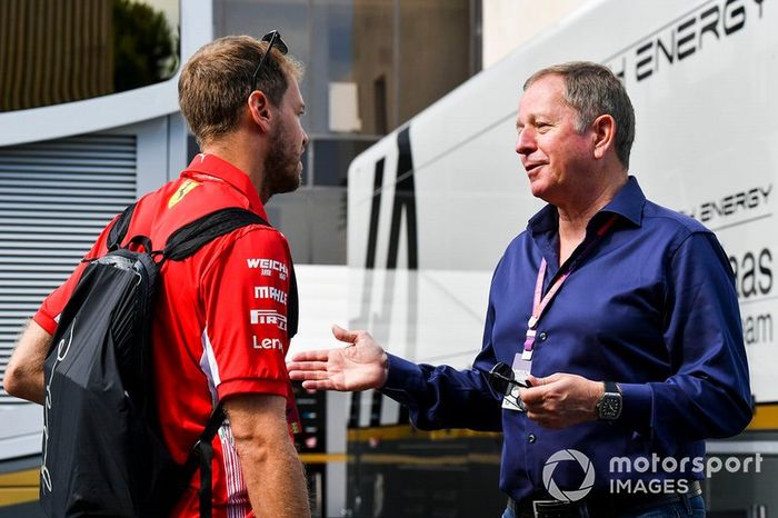 Sebastian Vettel, Ferrari y Martin Brundle, Sky TV 