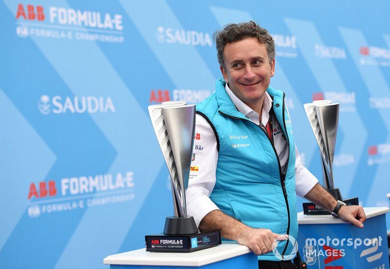 Alejandro Agag, CEO, Formula E on the podium