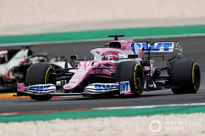 Sergio Pérez, Racing Point RP20, Romain Grosjean, Haas VF-20