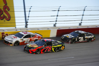 Alex Bowman, Hendrick Motorsports, Chevrolet Camaro LLumar, Martin Truex Jr., Furniture Row Racing, Toyota Camry Bass Pro Shops/5-hour ENERGY, and Ryan Newman, Richard Childress Racing, Chevrolet Camaro Caterpillar