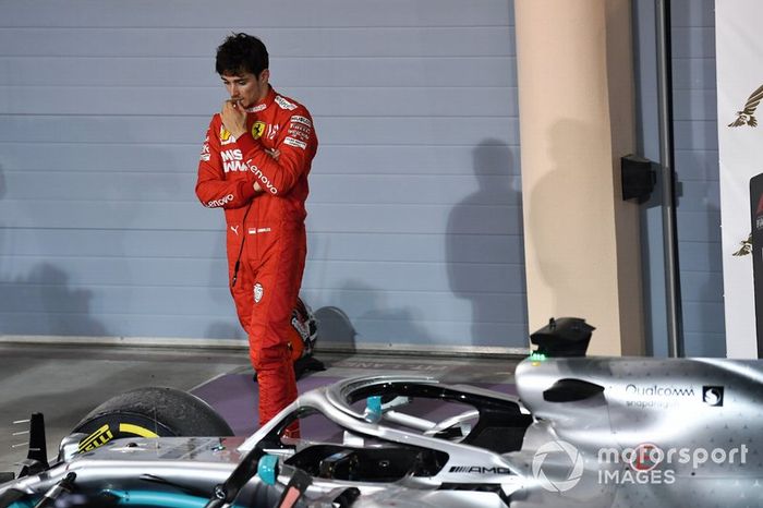 Charles Leclerc, Ferrari, 3° classificato, nel parco chiuso