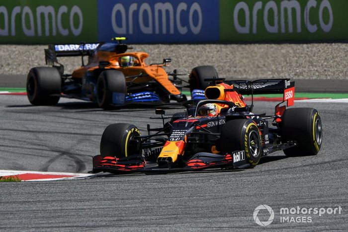 Max Verstappen, Red Bull Racing RB16, Lando Norris, McLaren MCL35