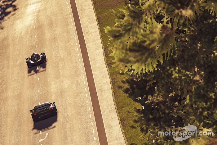 Acciones en la pista al atardecer