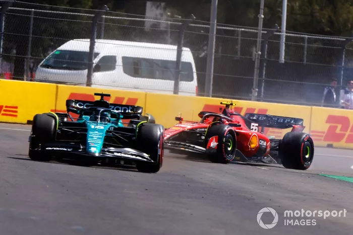 Lance Stroll, Aston Martin AMR23, Carlos Sainz, Ferrari SF-23