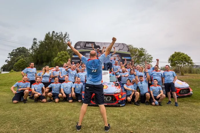 Celebración del campeonato de equipos de Hyundai Motorsport