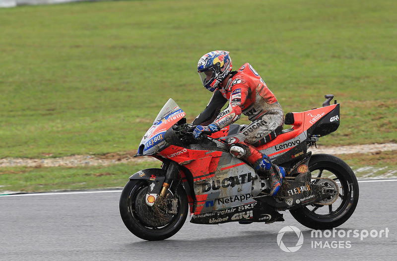 La scivolata di Andrea Dovizioso, Ducati Team