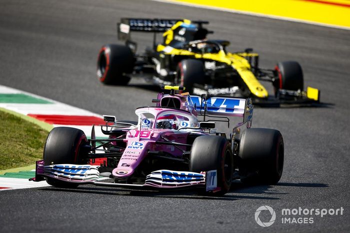 Lance Stroll, Racing Point RP20, Daniel Ricciardo, Renault F1 Team R.S.20