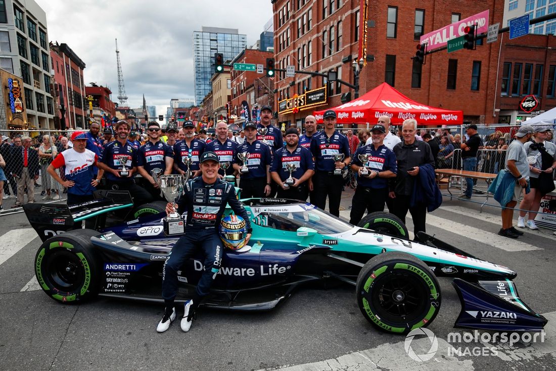 Marcus Ericsson, Andretti Global Honda, ganador del concurso de paradas en boxes 
