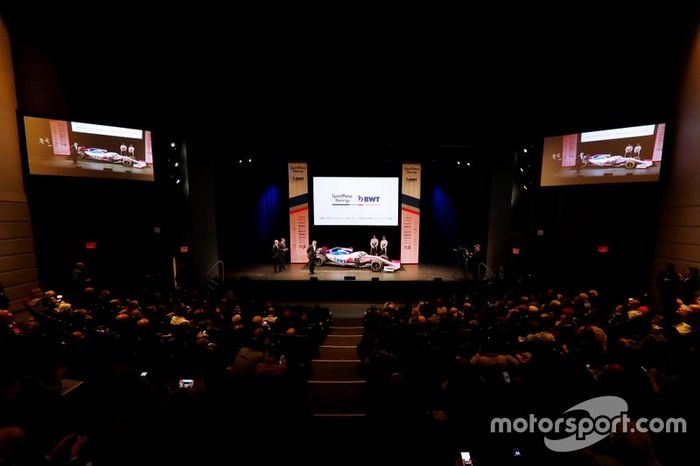 Sergio Pérez, Racing Point, Lance Stroll, Racing Point en la presentación