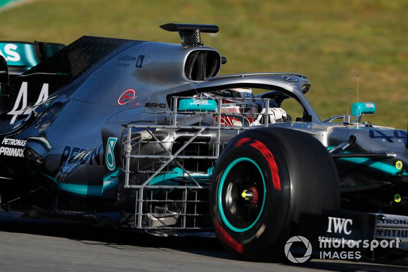 El Mercedes-AMG F1 W10 con sensores aerodinámicos