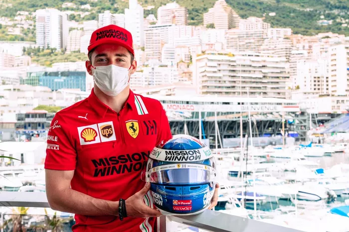 Charles Leclerc, Ferrari con su nuevo casco en Mónaco