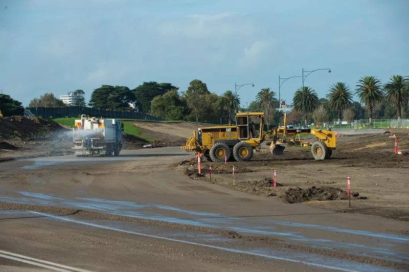 Les travaux aux virages 9 et 10