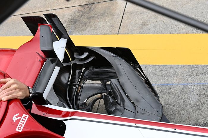 Detalle del bargeboard Alfa Romeo Racing C41