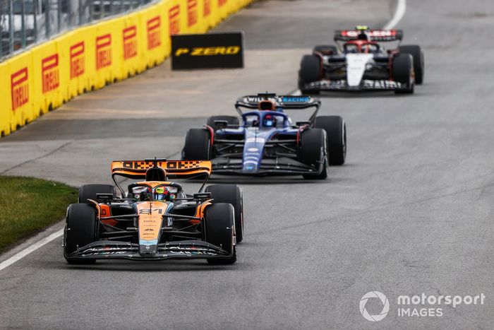 Oscar Piastri, McLaren MCL60, Alex Albon, Williams FW45, Yuki Tsunoda, AlphaTauri AT04