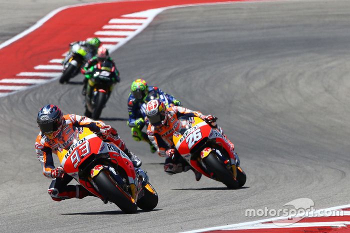 Marc Márquez, Repsol Honda Team, Dani Pedrosa, Repsol Honda Team, Valentino Rossi, Yamaha Factory Racing