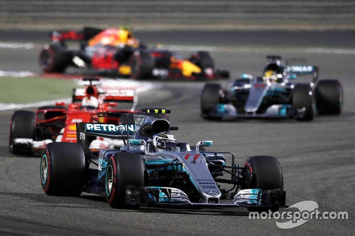 Valtteri Bottas, Mercedes AMG F1 W08, Sebastian Vettel, Ferrari SF70H,Lewis Hamilton, Mercedes AMG F1 W08, Max Verstappen, Red Bull Racing RB13