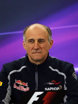 Franz Tost, Scuderia Toro Rosso Teambaas, tijdens de FIA-persconferentie