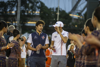 Lance Stroll, Williams Racing and Esteban Ocon, Racing Point Force India F1 Team on the drivers parade