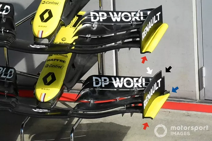 Detalle del alerón delantero del Renault F1 Team