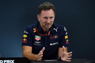 Christian Horner, directeur de Red Bull Racing, lors de la conférence de presse