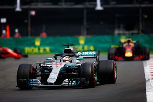 Lewis Hamilton, Mercedes AMG F1 W09 EQ Power+, leads Daniel Ricciardo, Red Bull Racing RB14