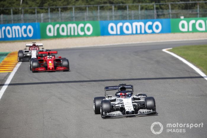 Daniil Kvyat, AlphaTauri AT01, Sebastian Vettel, Ferrari SF1000, Kimi Raikkonen, Alfa Romeo Racing C39