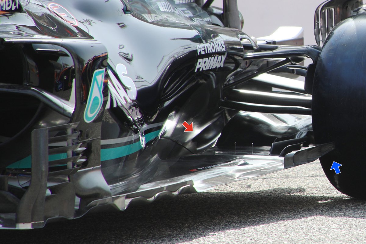 Detalle del suelo del Mercedes F1 W12