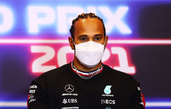 Lewis Hamilton, Mercedes en la conferencia de prensa
