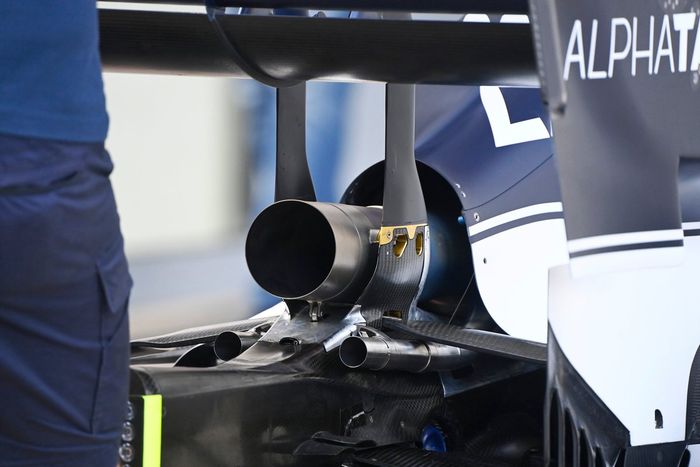 Detalle del escape del AlphaTauri AT02