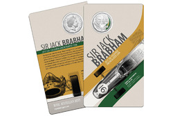 Moneda de Sir Jack Brabham no circulada, por el Palacio de la Moneda de Australia