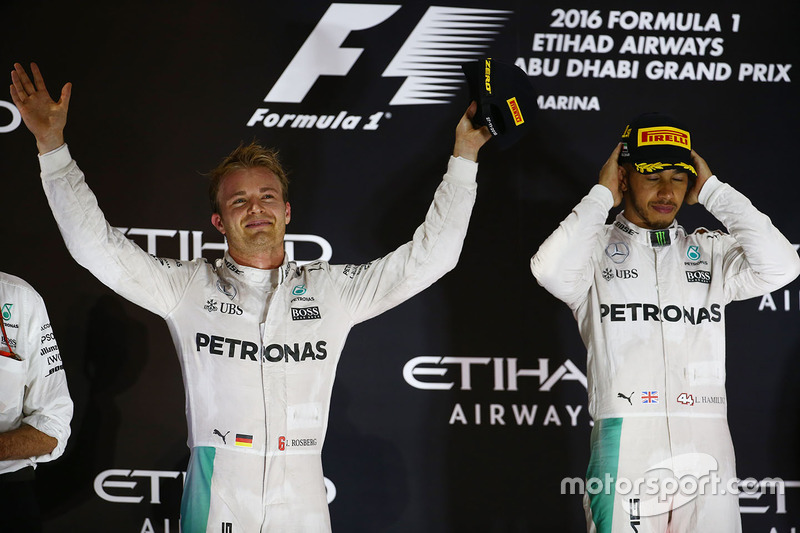 Podium: race winner Lewis Hamilton, Mercedes AMG F1, second place Nico Rosberg, Mercedes AMG F1