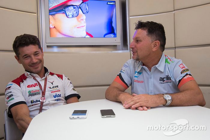 Lucio Cecchinello, Team LCR Honda director del equipo y Fausto Gresini, Aprilia Gresini Racing Team 