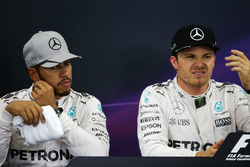 Pressekonferenz: Lewis Hamilton, Mercedes AMG F1, und Nico Rosberg, Mercedes AMG F1