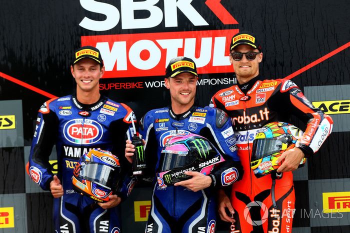 Michael van der Mark, Pata Yamaha, Alex Lowes, Pata Yamaha, Chaz Davies, Aruba.it Racing-Ducati SBK 