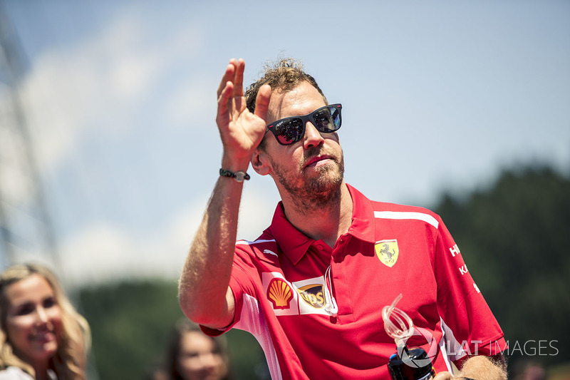 Sebastian Vettel, Ferrari on the drivers parade
